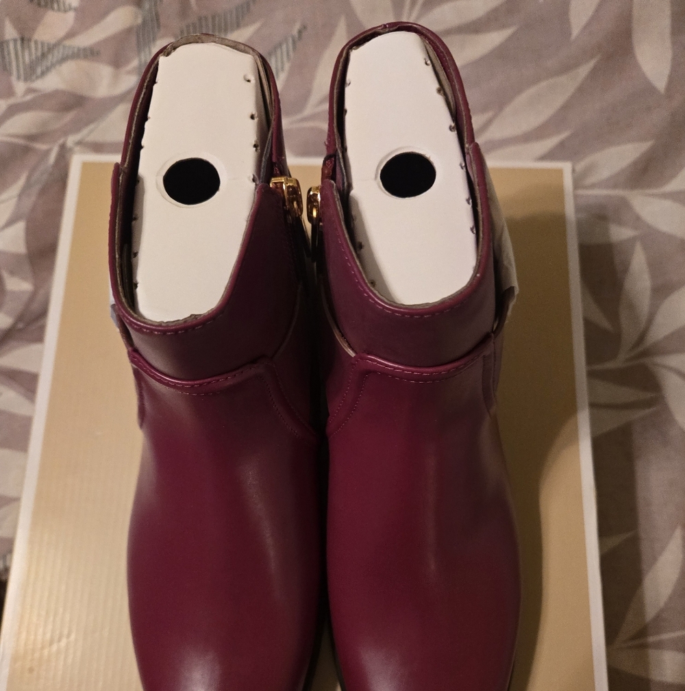 Mulberry Dark Red Ankle Booties